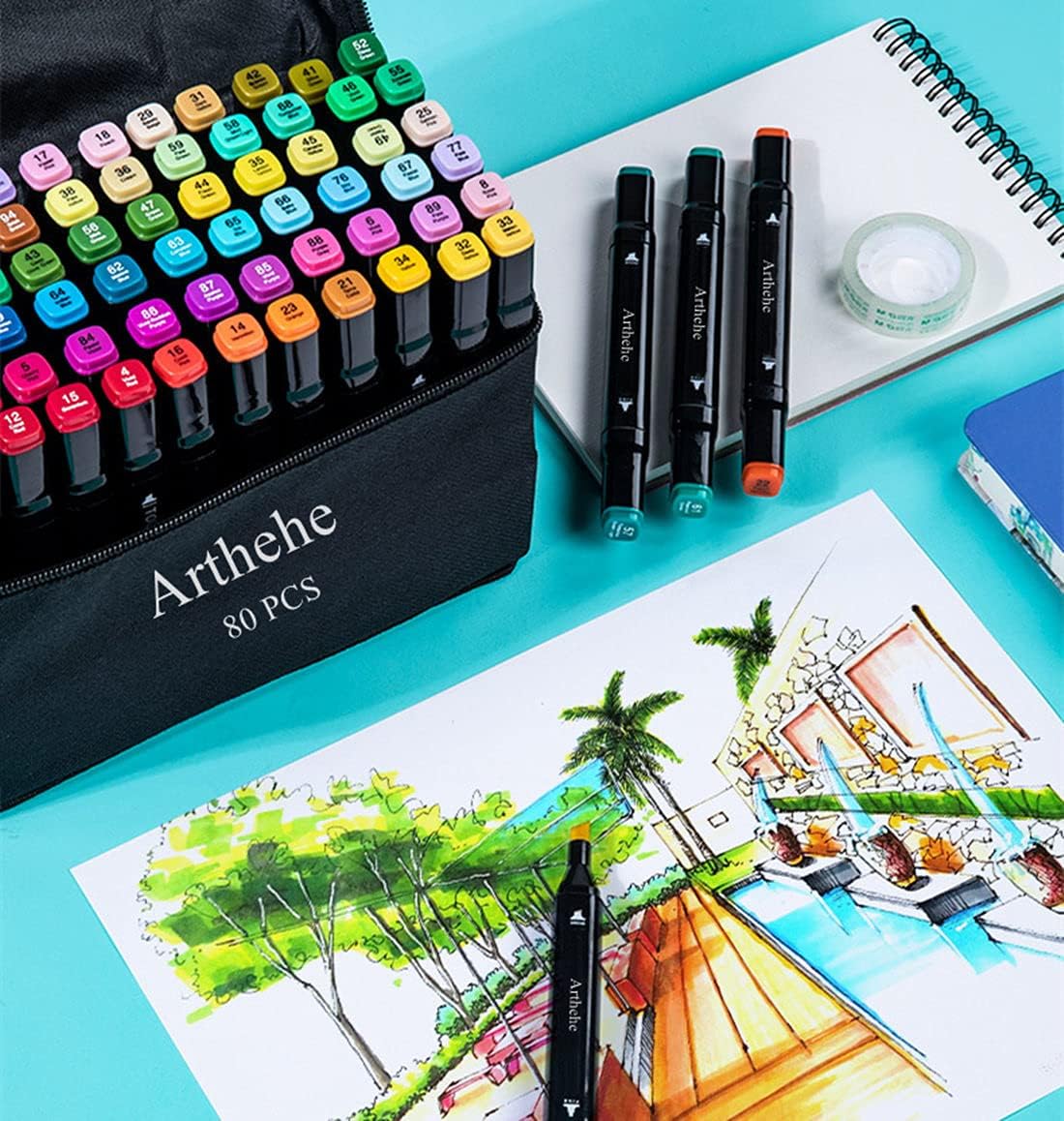 Coffret Stabilo Pen 68 - 18 Feutres De Coloriage + Carnet Anti-Stress 46 Motifs Hiver - Idée Cadeau Loisir Créatif
